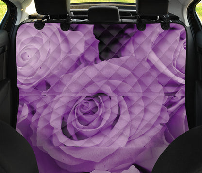 Purple Rose Print Pet Car Back Seat Cover
