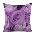 Purple Rose Print Pillow Cover