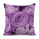 Purple Rose Print Pillow Cover
