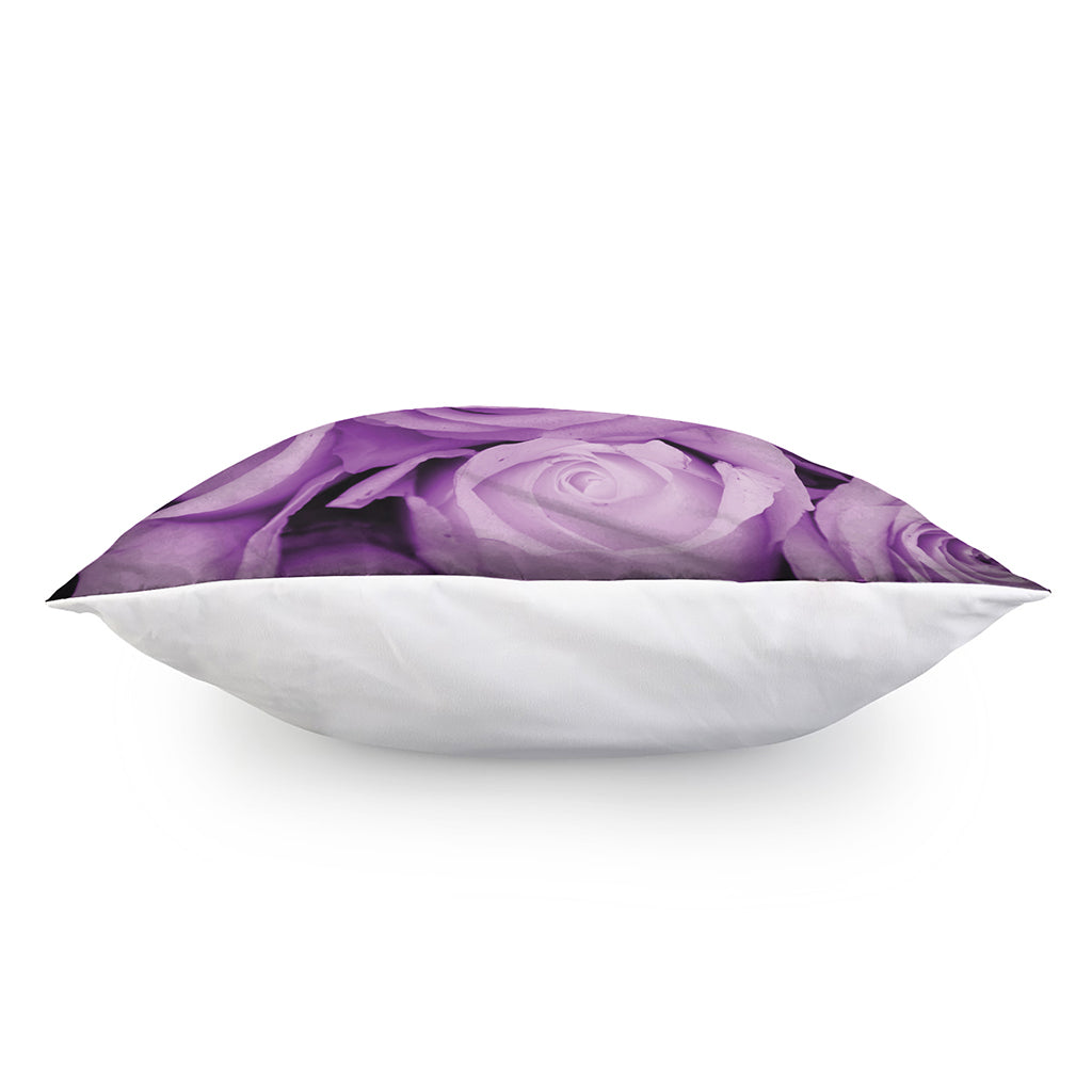 Purple Rose Print Pillow Cover