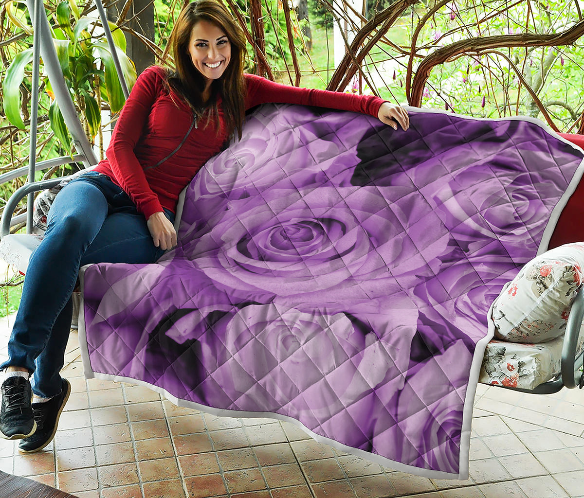 Purple Rose Print Quilt