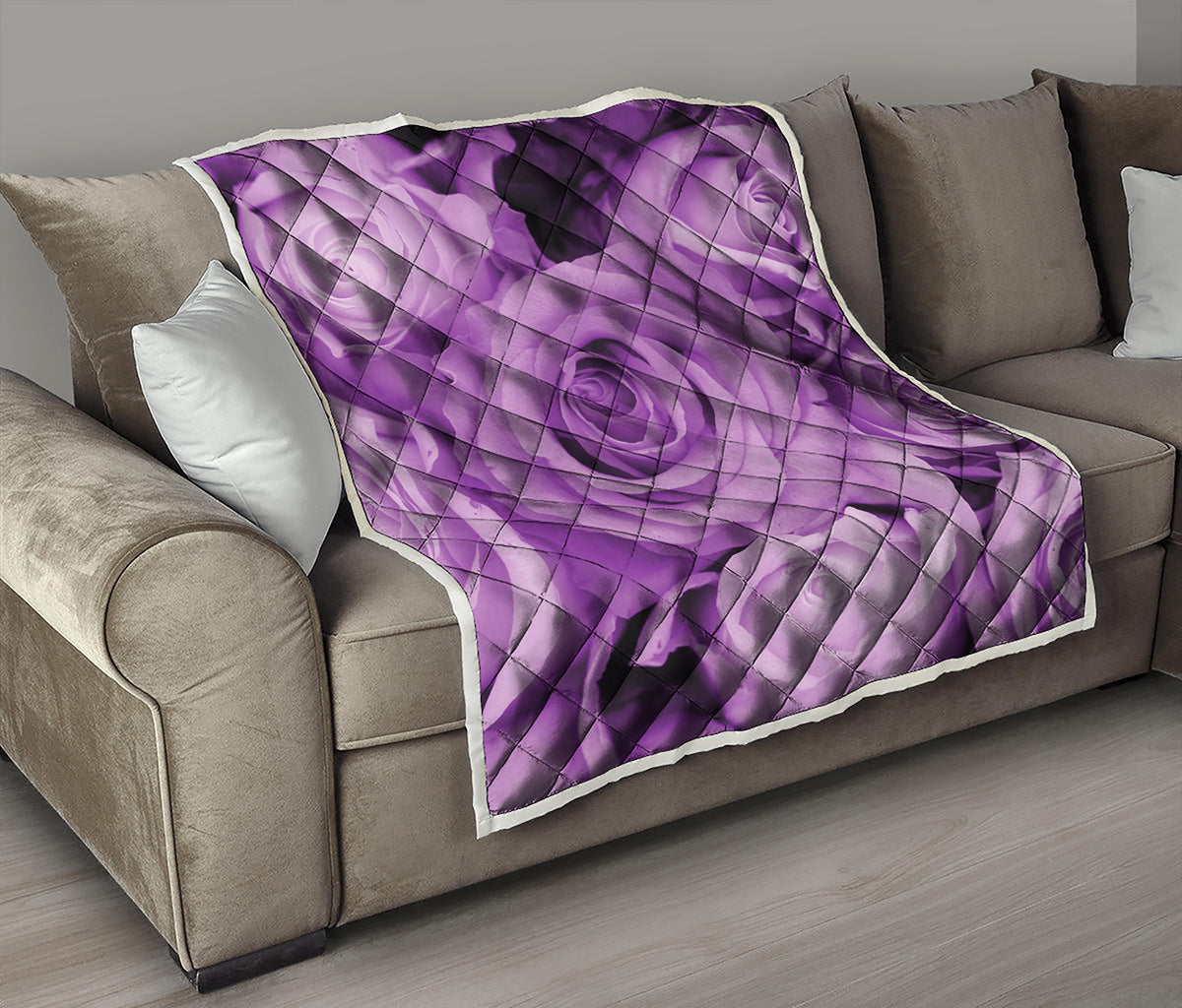 Purple Rose Print Quilt