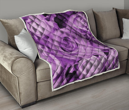 Purple Rose Print Quilt