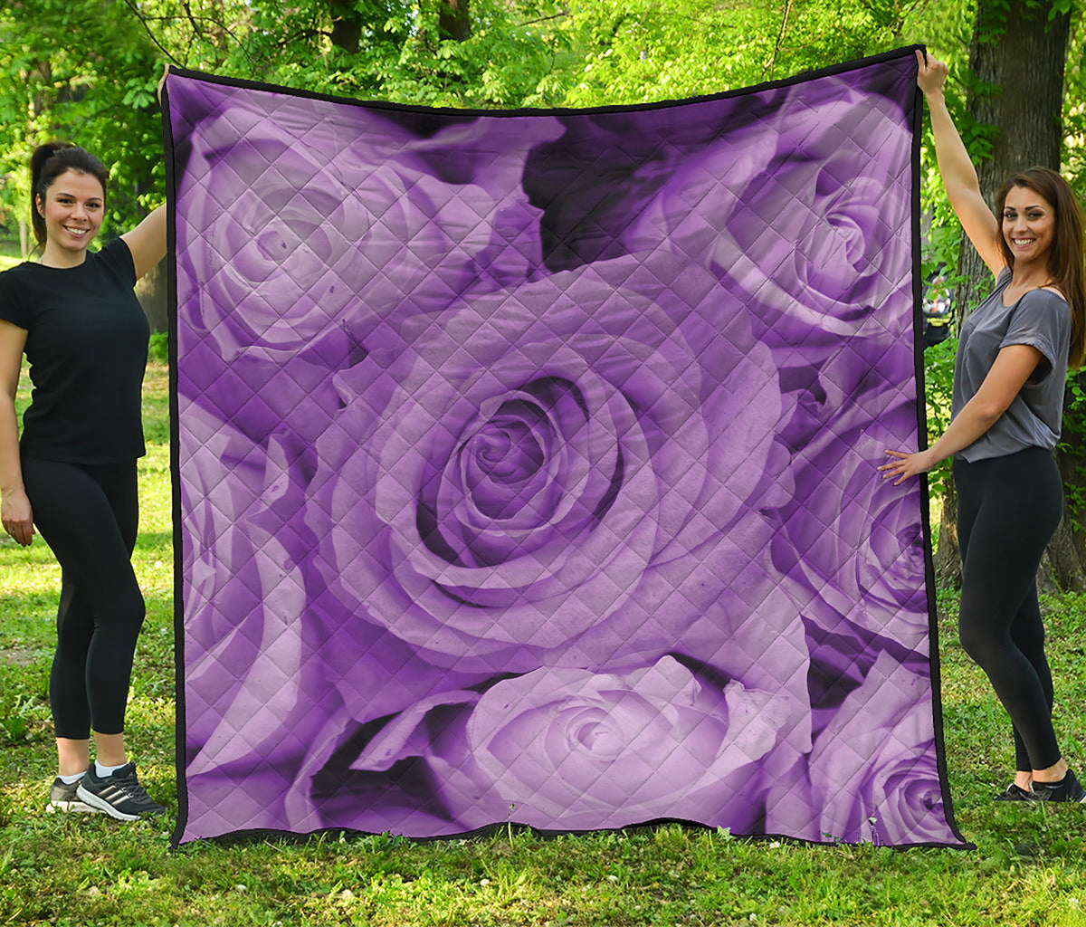 Purple Rose Print Quilt