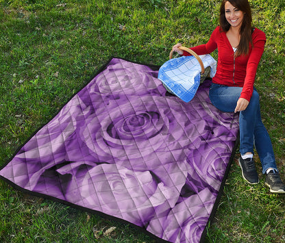 Purple Rose Print Quilt