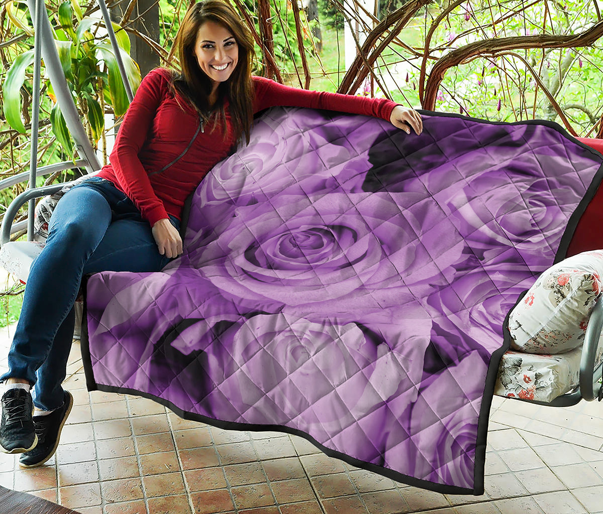 Purple Rose Print Quilt