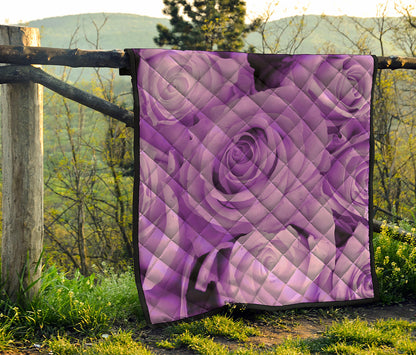 Purple Rose Print Quilt