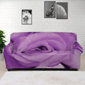 Purple Rose Print Sofa Cover
