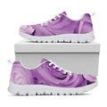 Purple Rose Print White Running Shoes