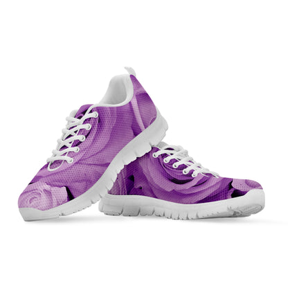Purple Rose Print White Sneakers