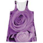 Purple Rose Print Women's Racerback Tank Top