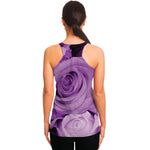 Purple Rose Print Women's Racerback Tank Top