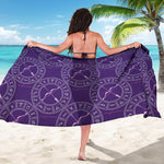 Purple Sagittarius Zodiac Pattern Print Beach Sarong Wrap