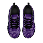 Purple Sagittarius Zodiac Pattern Print Black Sneakers