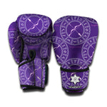 Purple Sagittarius Zodiac Pattern Print Boxing Gloves