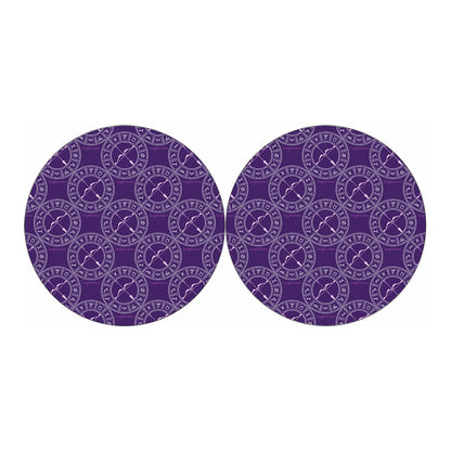 Purple Sagittarius Zodiac Pattern Print Car Coasters