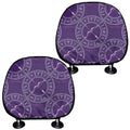Purple Sagittarius Zodiac Pattern Print Car Headrest Covers