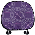 Purple Sagittarius Zodiac Pattern Print Car Headrest Covers