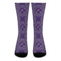 Purple Sagittarius Zodiac Pattern Print Crew Socks