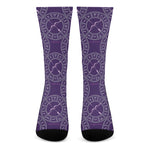 Purple Sagittarius Zodiac Pattern Print Crew Socks