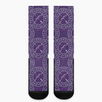 Purple Sagittarius Zodiac Pattern Print Crew Socks