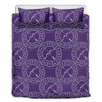 Purple Sagittarius Zodiac Pattern Print Duvet Cover Bedding Set