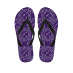 Purple Sagittarius Zodiac Pattern Print Flip Flops