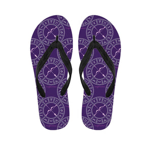 Purple Sagittarius Zodiac Pattern Print Flip Flops