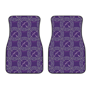 Purple Sagittarius Zodiac Pattern Print Front Car Floor Mats