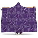 Purple Sagittarius Zodiac Pattern Print Hooded Blanket