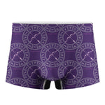 Purple Sagittarius Zodiac Pattern Print Men's Boxer Briefs