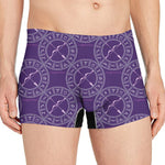 Purple Sagittarius Zodiac Pattern Print Men's Boxer Briefs