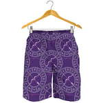 Purple Sagittarius Zodiac Pattern Print Men's Shorts