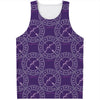 Purple Sagittarius Zodiac Pattern Print Men's Tank Top