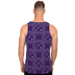 Purple Sagittarius Zodiac Pattern Print Men's Tank Top