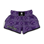 Purple Sagittarius Zodiac Pattern Print Muay Thai Boxing Shorts