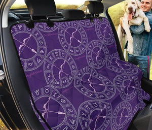 Purple Sagittarius Zodiac Pattern Print Pet Car Back Seat Cover