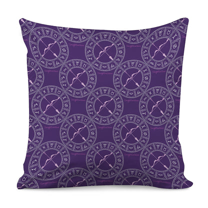 Purple Sagittarius Zodiac Pattern Print Pillow Cover