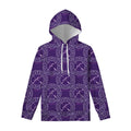 Purple Sagittarius Zodiac Pattern Print Pullover Hoodie