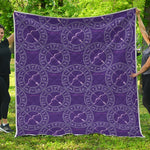 Purple Sagittarius Zodiac Pattern Print Quilt