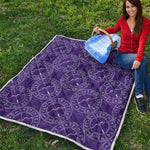 Purple Sagittarius Zodiac Pattern Print Quilt