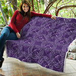 Purple Sagittarius Zodiac Pattern Print Quilt