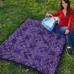 Purple Sagittarius Zodiac Pattern Print Quilt