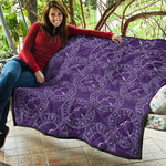 Purple Sagittarius Zodiac Pattern Print Quilt