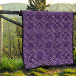 Purple Sagittarius Zodiac Pattern Print Quilt