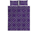 Purple Sagittarius Zodiac Pattern Print Quilt Bed Set