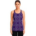 Purple Sagittarius Zodiac Pattern Print Women's Racerback Tank Top