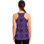 Purple Sagittarius Zodiac Pattern Print Women's Racerback Tank Top