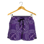 Purple Sagittarius Zodiac Pattern Print Women's Shorts