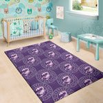 Purple Scorpio Zodiac Pattern Print Area Rug